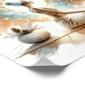 Yoga pose vrouw zittend bruin kalme muur kunst poster (Hoek)