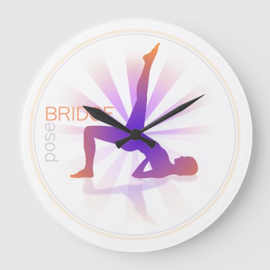 Yoga Pose Wall Clock (brug pose) Grote Klok (Voorkant)
