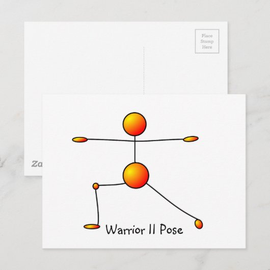 Yoga Pose - Warrior II Pose Briefkaart (Voorkant / Achterkant)