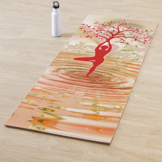 Yoga pose, water en boom yogamat (In situ)