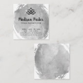 Yoga Pose | Waterverf geborsteld | Lotus Flower Vierkante Visitekaartje (Voorkant / Achterkant)