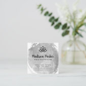 Yoga Pose | Waterverf geborsteld | Lotus Flower Vierkante Visitekaartje (Staand voorkant)