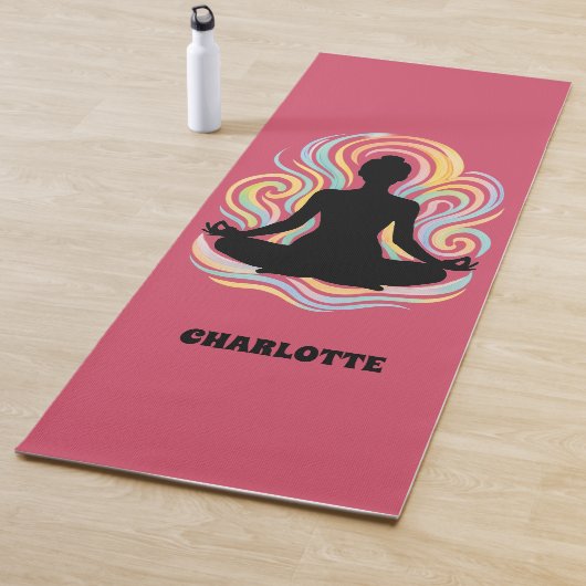 Yoga pose wervelt roze naam yogamat (In situ)