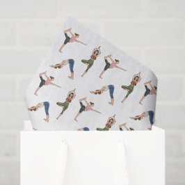 Yoga Pose Women Workout Wellness Pattern Tissuepapier