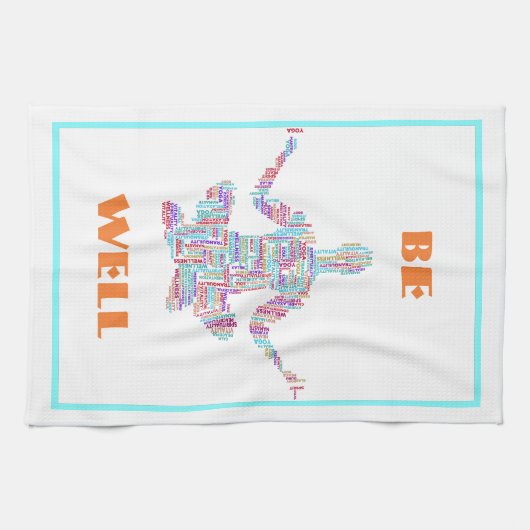 Yoga Pose Word Cloud gepersonaliseerd Theedoek (Horizontaal)