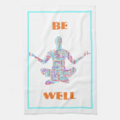 Yoga Pose Word Cloud gepersonaliseerd Theedoek (Verticaal)