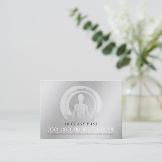 YOGA Pose ZEN Sign Class Pass Loyalty Appointing Afsprakenkaartje (Staand voorkant)