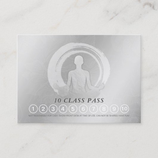 YOGA Pose ZEN Sign Class Pass Loyalty Appointing Afsprakenkaartje (Voorkant)