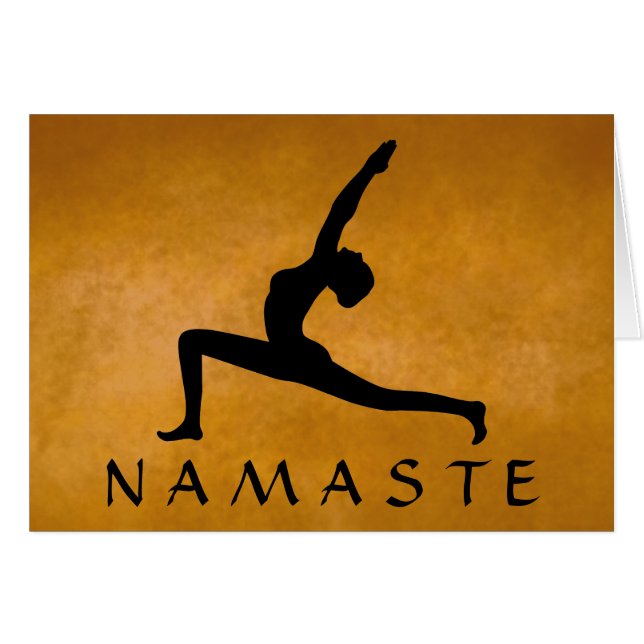 Yoga Pose Zwart Silhouet Aangepaste Kleur Namaste (Voorkant Horizontaal)