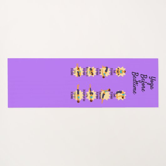 Yoga poseert voor bed routine poseert met tijden yogamat (Achterkant (horizontaal))