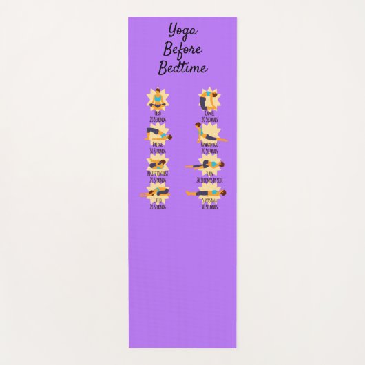Yoga poseert voor bed routine poseert met tijden yogamat (Voorkant)