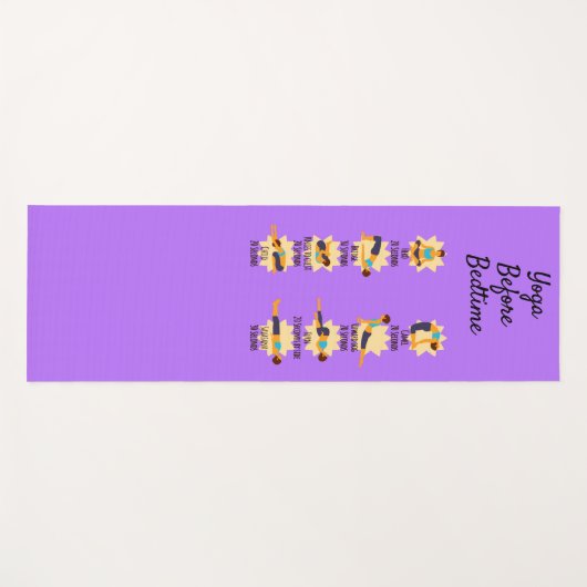 Yoga poseert voor bed routine poseert met tijden yogamat (Voorkant (horizontaal))