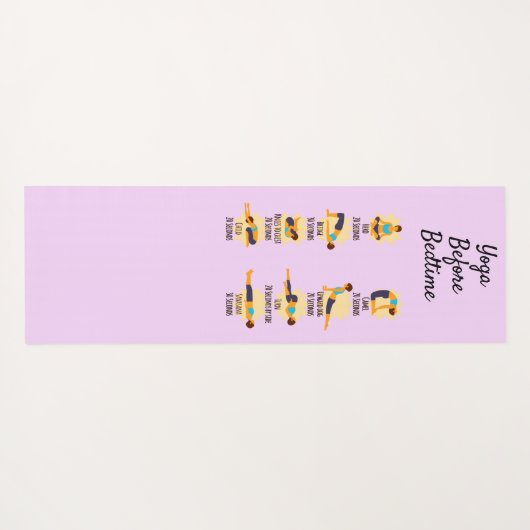 Yoga poseert voor bed routine poseert met tijden yogamat (Achterkant (horizontaal))