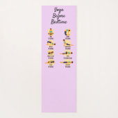 Yoga poseert voor bed routine poseert met tijden yogamat (Achterkant)