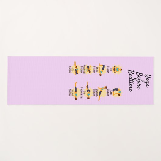 Yoga poseert voor bed routine poseert met tijden yogamat (Voorkant (horizontaal))