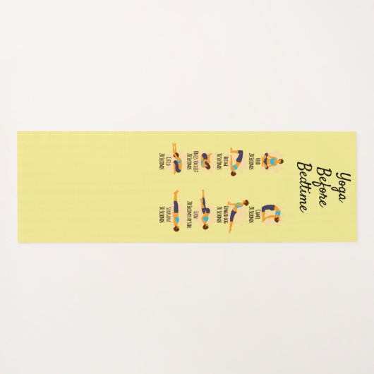 Yoga poseert voor bed routine poseert met tijden yogamat (Achterkant (horizontaal))