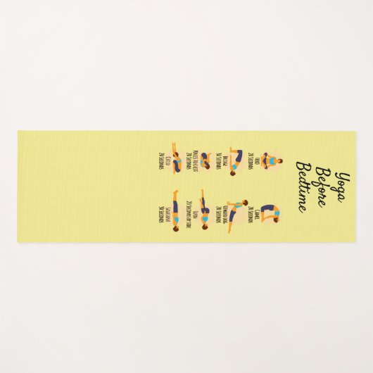 Yoga poseert voor bed routine poseert met tijden yogamat (Voorkant (horizontaal))