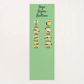 Yoga poseert voor bed routine poseert met tijden yogamat (Achterkant)