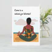 Yoga poseren vrouw nodigen kaart (Staand voorkant)