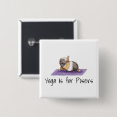 Yoga Posers Funny Guinee Pig Vierkante Button 5,1 Cm (Voorkant /achterkant)