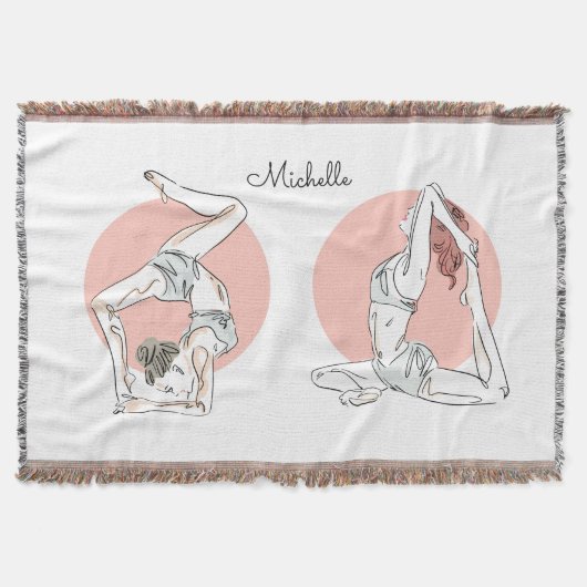 Yoga Poses aangepaste naam gooien deken (Voorkant)