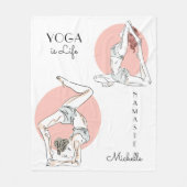 Yoga Poses aangepaste naam & tekstdeken Fleece Deken (Voorkant)