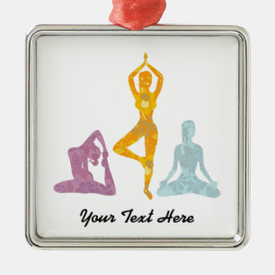 Yoga Poses (aanpasbaar) Metalen Ornament