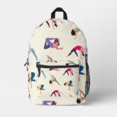 Yoga Poses Bedrukte Rugzak (Voorkant)