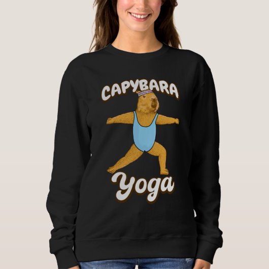 Yoga poses Capybara Gymnastic leotard Sport Workou Trui (Voorkant)