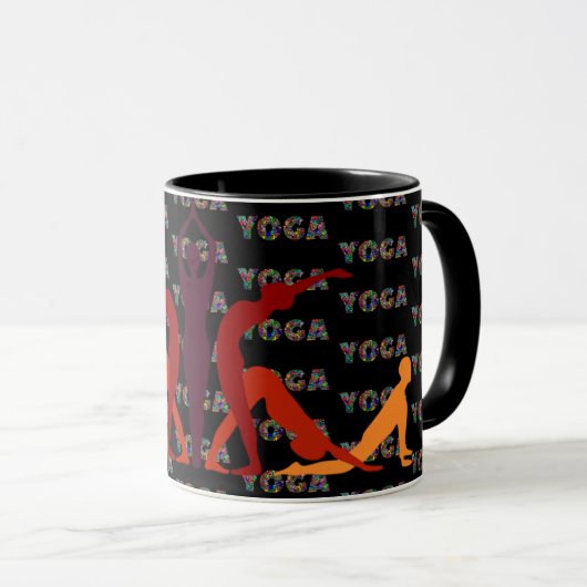 Yoga Poses Ceramic Coffee Tea Cup Mok (Voorkant rechts)