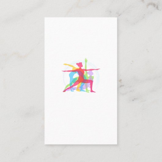 Yoga Poses Colorful Illustrations Visitekaartje (Achterkant)