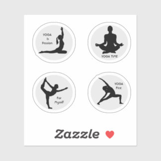 Yoga Poses Custom-Cut Vinyl Sticker