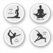 Yoga Poses Custom-Cut Vinyl Sticker (Voorkant)