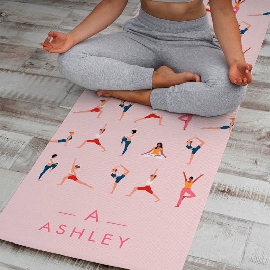 Yoga Poses Fun & Cute Pink Persoonlijk Yoga Mat