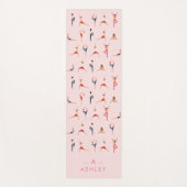 Yoga Poses Fun & Cute Pink Persoonlijk Yoga Mat (Voorkant)