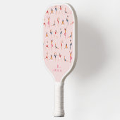 Yoga Poses Fun & Cute Pink, speciaal gepersonalise Pickleball Paddle (Links)