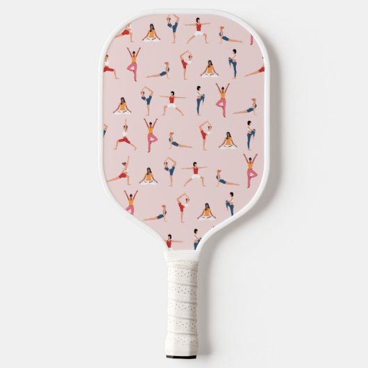 Yoga Poses Fun & Cute Pink, speciaal gepersonalise Pickleball Paddle (Achterkant)