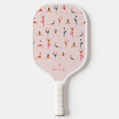 Yoga Poses Fun & Cute Pink, speciaal gepersonalise Pickleball Paddle (Voorkant)