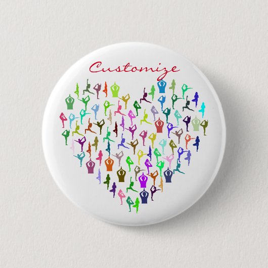 Yoga Poses Heart Thunder_Cove Ronde Button 5,7 Cm (Voorkant)