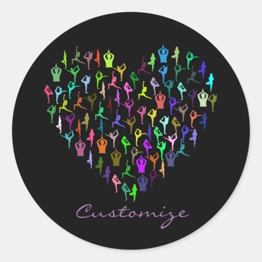 Yoga Poses Heart Thunder_Cove Ronde Sticker (Voorkant)