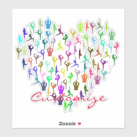 Yoga Poses Heart Thunder_Cove Sticker (Vel)