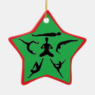 Yoga Poses - kerstsierplanten Keramisch Ornament