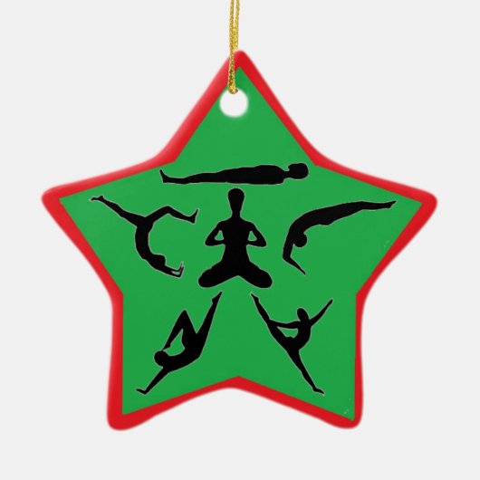 Yoga Poses - kerstsierplanten Keramisch Ornament (Voorkant)
