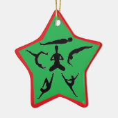 Yoga Poses - kerstsierplanten Keramisch Ornament (Links)