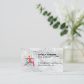 Yoga Poses Logo | Marmer Visitekaartje (Staand voorkant)