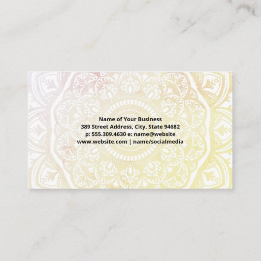 Yoga Poses | Mandala Pattern Visitekaartje (Achterkant)