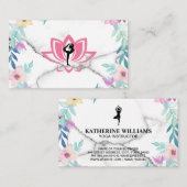Yoga Poses | Marmer en Elegant Flowers Visitekaartje (Voorkant / Achterkant)
