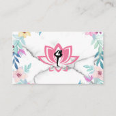 Yoga Poses | Marmer en Elegant Flowers Visitekaartje (Voorkant)