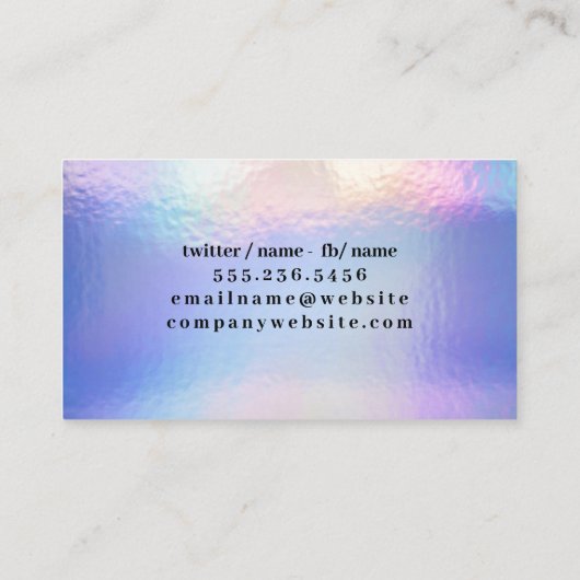 Yoga Poses | Pastel Iridescent Achtergrond Visitekaartje (Achterkant)