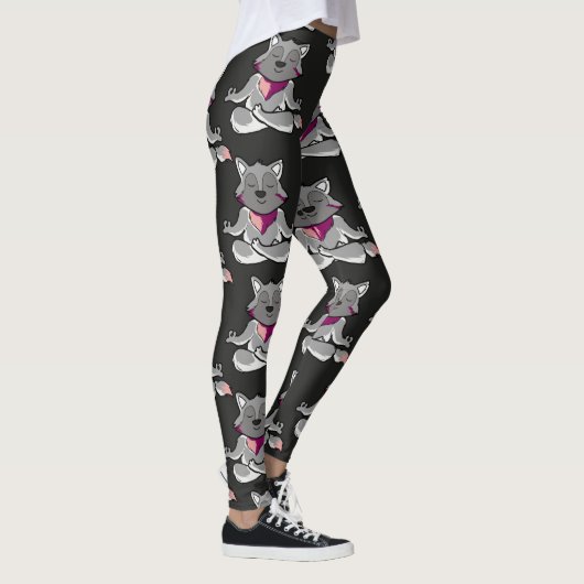 Yoga poses pattern | Yoga seamless pattern 19 Leggings (Rechts)